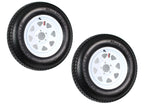 2-pack trailer tires on rim ST205/75D15 205/75 D 15 inch LRC 5-hole white spokes  1