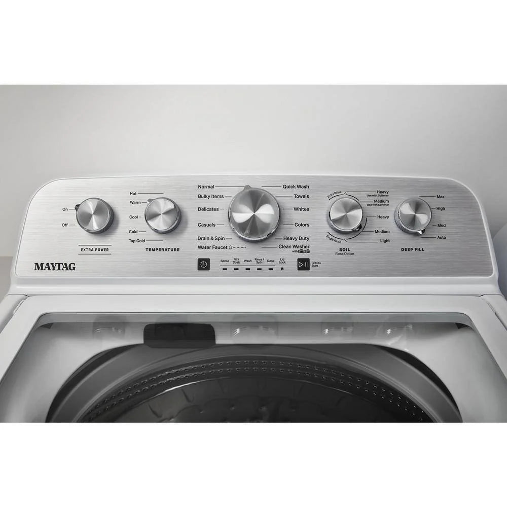 Maytag Top-Loading Washing Machine with 4.8 Cubic Foot Capacity and Extra Power Boost, White – MVW5430MW