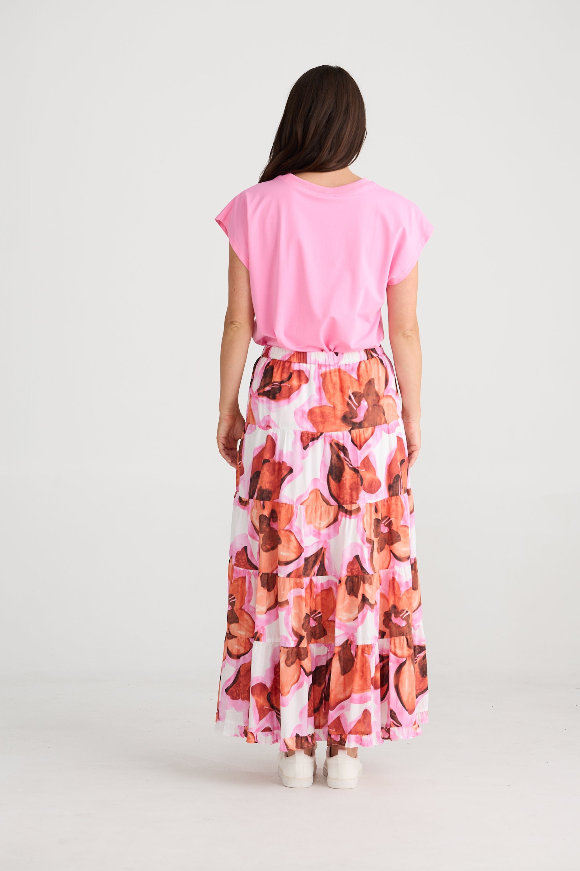 Azalea Floral Print Midi Skirt