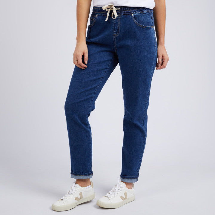 Dark Blue Skinny Elastic Jeans