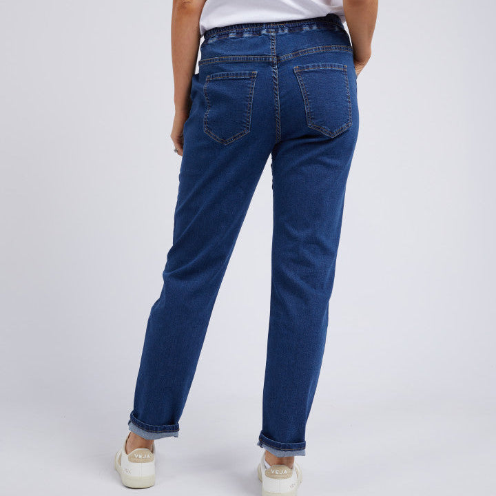 Dark Blue Skinny Elastic Jeans