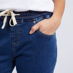 Dark Blue Skinny Elastic Jeans