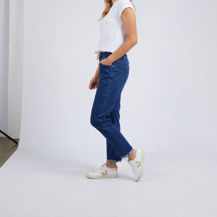 Dark Blue Skinny Elastic Jeans