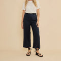 Navy Blue Linen Trousers Pants