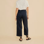 Navy Blue Linen Trousers Pants