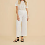 White Linen Casual Pants