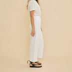 White Linen Casual Pants