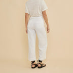 White Linen Casual Pants
