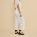 White Linen Casual Pants